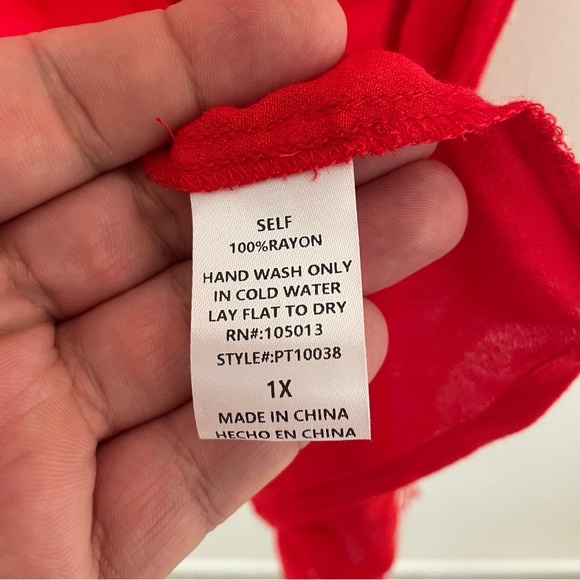 Savanna Jane Red White Embroidered Tank Top 1 X - Picture 5 of 6